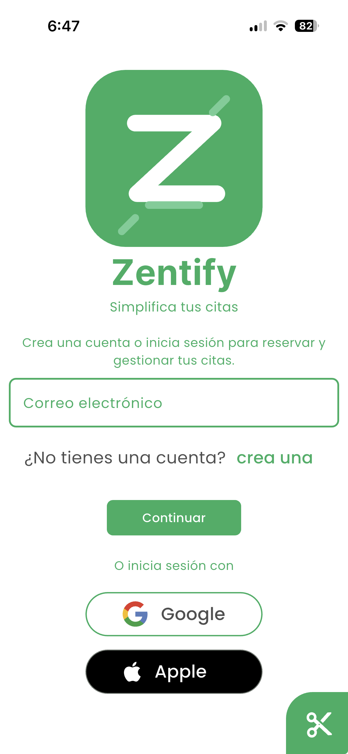 Inicio de sesión y registro del cliente